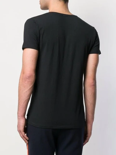 Shop Diesel Logo V-neck Shirt In Black