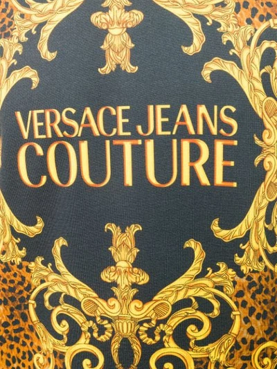 Shop Versace Jeans Logo Baroque Print T-shirt In Yellow