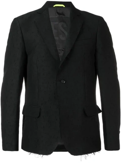 Shop Diesel Distressed Blazer Jacket In Black
