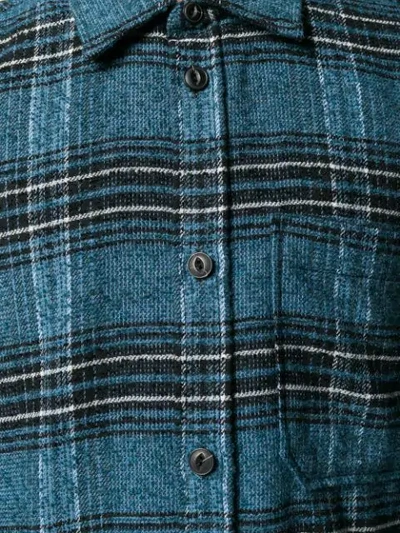 DIESEL 条带细节格纹衬衫 - 蓝色