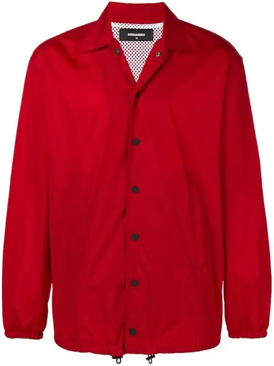 Shop Dsquared2 Collared Windbreaker In 309 Red