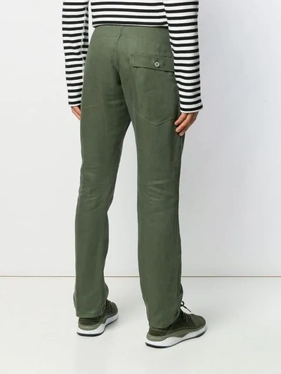 Shop Junya Watanabe Straight Trousers In 1 Green