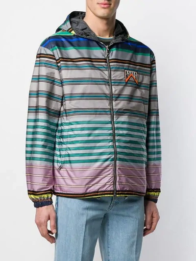 Shop Prada Reversible Bomber Jacket In Grey