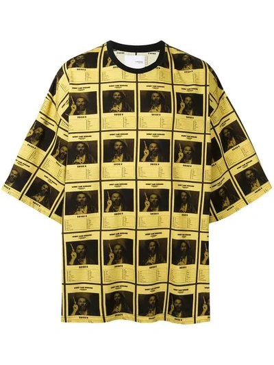 Shop Yoshiokubo Oversized Wanted T-shirt In Yellow