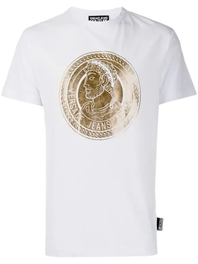 VERSACE JEANS COUTURE PRINTED LOGO T-SHIRT - 白色