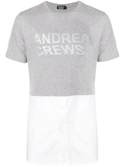 Shop Andrea Crews Bi T-shirt In Grey