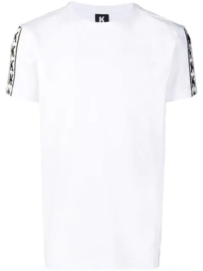 Shop Kappa Logo Tape Trim T-shirt In White