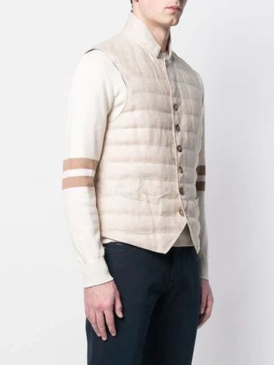 Shop Brunello Cucinelli Ribbed Waistcoat In Neutrals