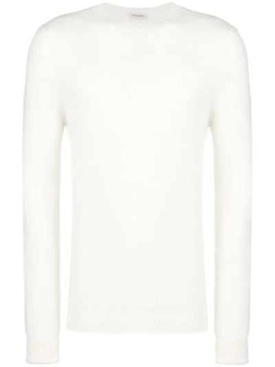 Shop Al Duca D'aosta Long-sleeve Fitted Sweater In White