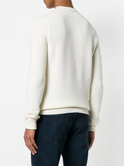 Shop Al Duca D'aosta Long-sleeve Fitted Sweater In White