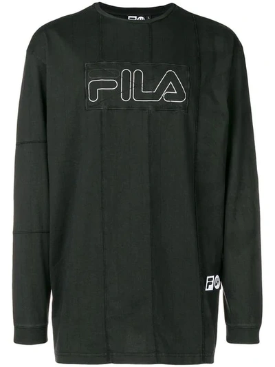 Shop Liam Hodges X Fila Logo Patch Sweatshirt In Blk Black
