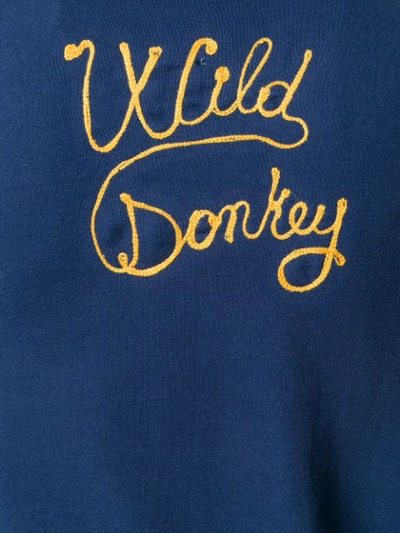 Shop Wild Donkey Back Embroidered Logo Sweatshirt In Blue