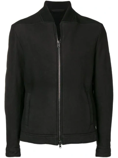 Shop Salvatore Santoro Leather Bomber Jacket In Black