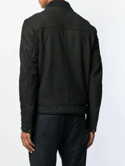 Shop Salvatore Santoro Leather Bomber Jacket In Black
