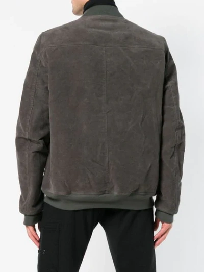 Shop Rick Owens Drkshdw Front Zip Bomber Jacket - Grey