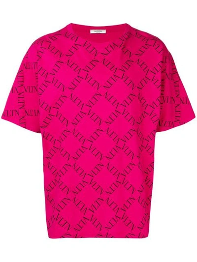 Shop Valentino Garavani Logo Print T In Pink