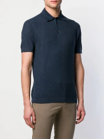Shop Pringle Of Scotland Knitted Polo T In Steel Blue