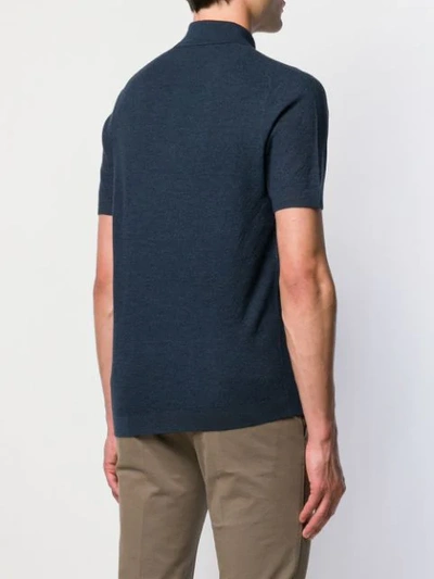 Shop Pringle Of Scotland Knitted Polo T In Steel Blue
