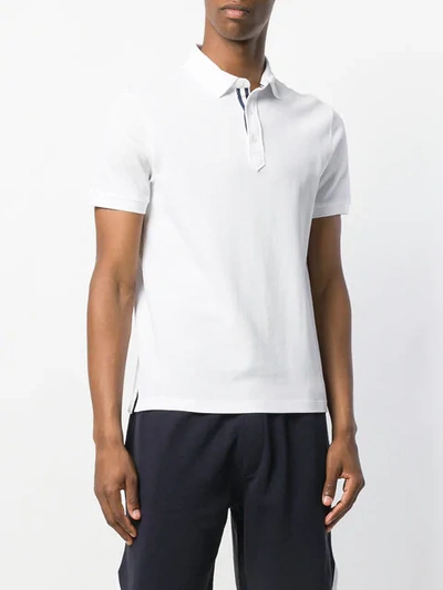 Shop Emporio Armani Classic Polo Shirt In White