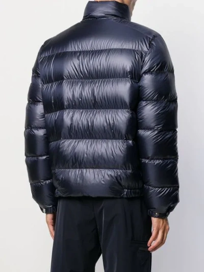 Shop Prada Quilted Zipped Jacket In Blue