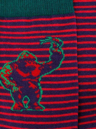 ETRO STRIPED GORILLA SOCKS - 紫色