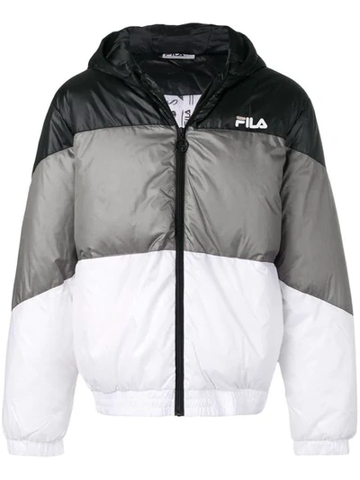 Shop Fila Colour Block Zipped Jacket In Black