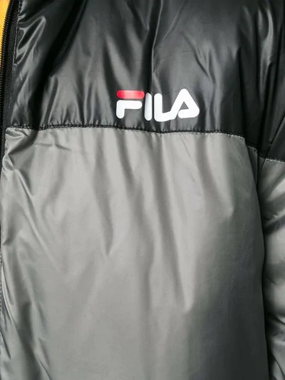 Shop Fila Colour Block Zipped Jacket In Black