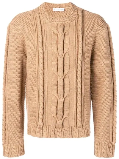 Shop Jw Anderson Cable Knit Jumper In Neutrals