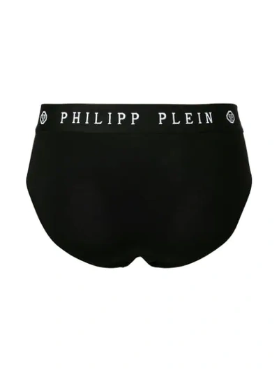 Shop Philipp Plein Logo Print Briefs In Black