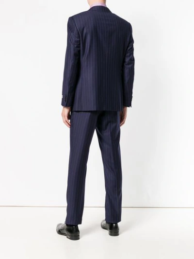 Shop Canali Striped Two-piece Suit - Blue