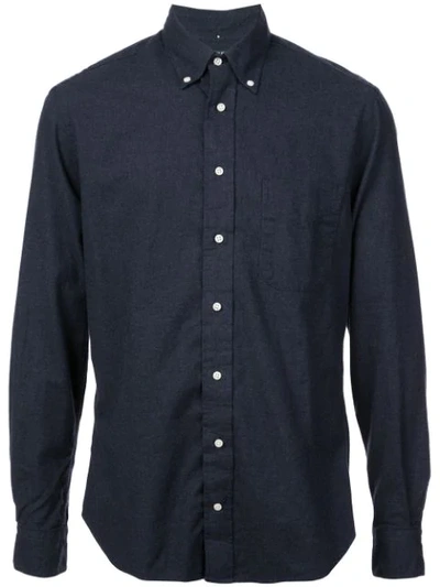Shop Gitman Vintage Classic Flannel Shirt In Navy