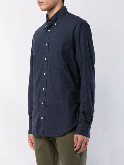 Shop Gitman Vintage Classic Flannel Shirt In Navy