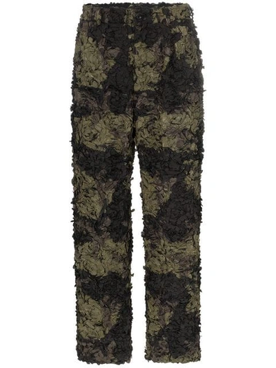 Shop Comme Des Garçons Homme Deux Embroidered Camouflage Trousers In Brown
