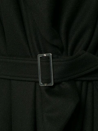 Shop Balmain Wrap Belted Coat In 176  Black