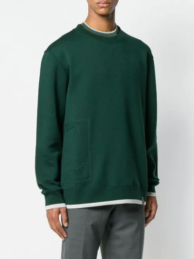 Shop Lanvin Logo Embroidered Sweatshirt In Green