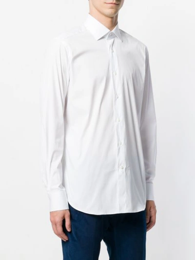 Shop Bagutta Long-sleeve Buttoned Shirt - White