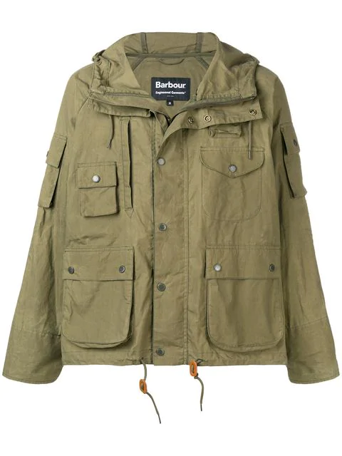 barbour green hooded jacket
