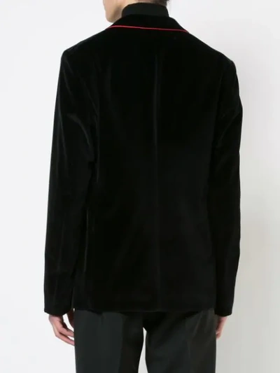 Shop Alexander Mcqueen Contrast Piped Blazer In Black