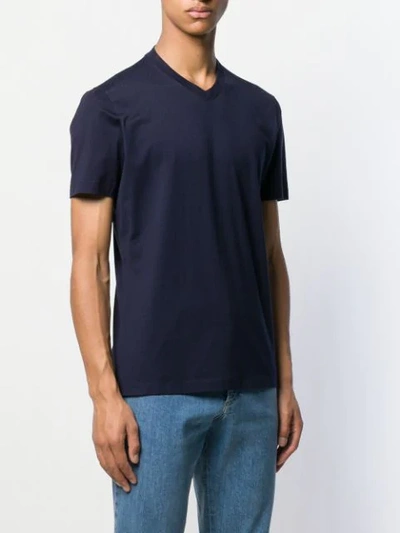 Shop Brunello Cucinelli V-neck Classic T-shirt In Blue