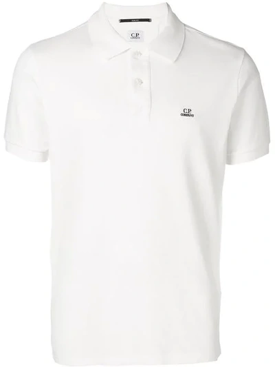 Shop C.p. Company Chest Logo Polo Shirt In White