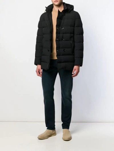 Moorer Florio Double-breasted Padded Coat In Black