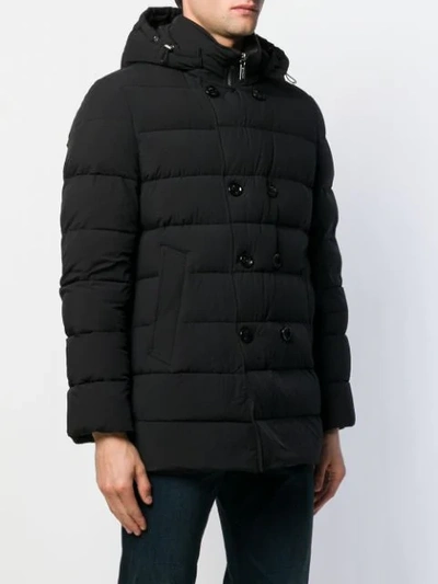 Moorer Florio Double-breasted Padded Coat In Black