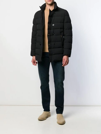 Moorer Florio Double-breasted Padded Coat In Black