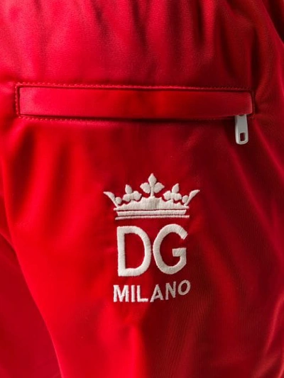 Shop Dolce & Gabbana Logo Striped Track Pants In Red