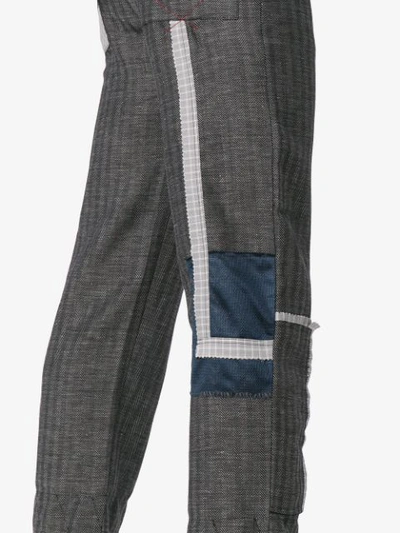 Shop 78 Stitches Slouch Virgin Wool Linen-blend Tapered Trousers In Blue