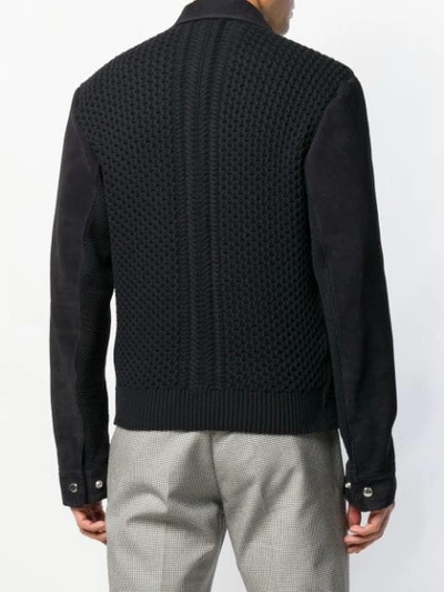 Shop Alexander Mcqueen Knitted Back Jacket In Black