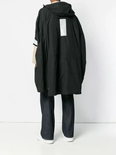 Shop Junya Watanabe Cropped Sleeve Hooded Parka In Black