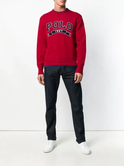 Shop Polo Ralph Lauren Cable Knit Jumper In Red