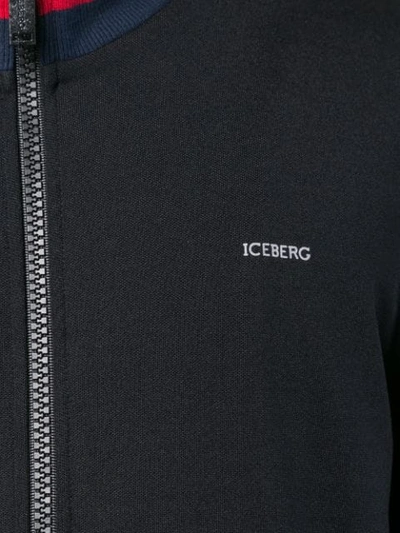 Shop Iceberg Stripe Logo Track Jacket In Black