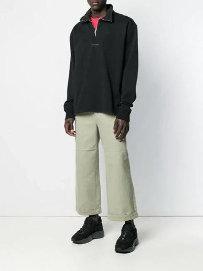 ACNE STUDIOS ZIPPERED POLO SWEATSHIRT - 黑色